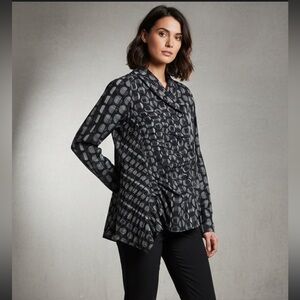 Dress to Kill Asymmetrical Button Down Tunic Top Lagenlook One Size